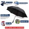 68 Inch Golf Umbrella (Black, 2-Pack) Black Umbrella Beach Umbrella Windproof Golf Umbrella Windproof Large 68 Inch Sun Umbrella for Chair view 2