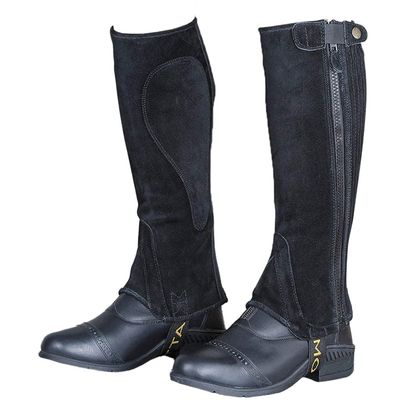 Shires Moretta Suede Half Chaps - Childs (Black, Medium)