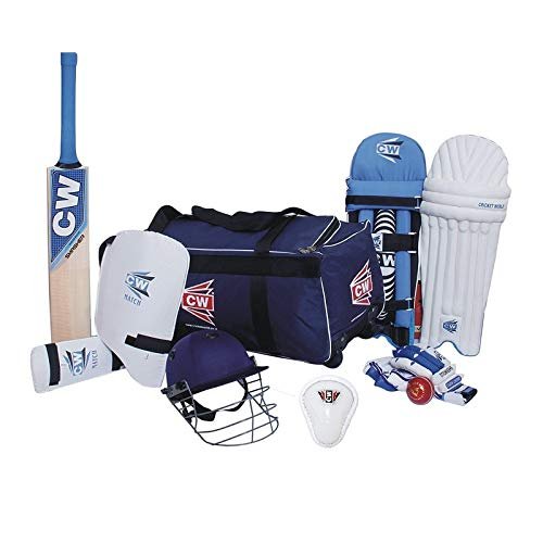 CW Academy Kit Cricket Set Complete Cricket Set with Bag Wheels Kit Bag Full Size Kit for Men