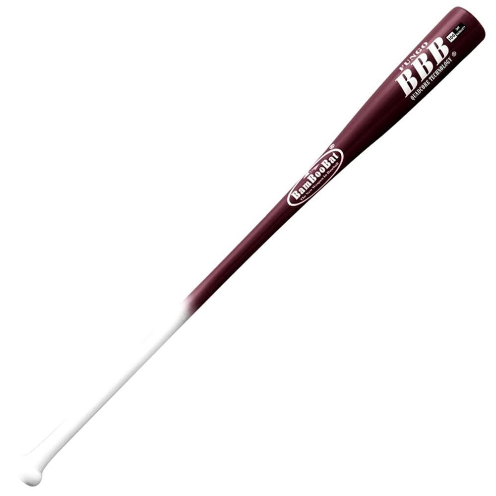 BAMBOOBAT by Pinnacle Sports Equipment INC. Adult Fungo Infield/Outfield Bamboo Baseball Bat, White Handle/Purple Barrel, 34"