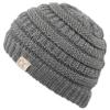 C.C Hatsandscarf Exclusives Kids Ages 2-5 Warm Chunky Thick Stretchy Knit Slouch Beanie Skull Hat (Lt. Mel Grey) view 2