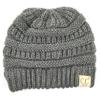 C.C Hatsandscarf Exclusives Kids Ages 2-5 Warm Chunky Thick Stretchy Knit Slouch Beanie Skull Hat (Lt. Mel Grey) view 3