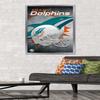 Trends International NFL Miami Dolphins - Helmet 18 Wall Poster, 22.375" x 34", Silver Framed Version view 2