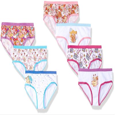 Smooshy Mushy Girls' Little 7-Pack Panties or 5-Pack with Toy in Box, Smooshy Pink, 4