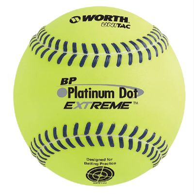 Worth | Batting Practice Slowpitch Softballs | BP Platinum Dot Extreme | 12' | Box of 12