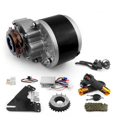 L-faster 250W Brush Bike Motor Kit Rear Wheel Spokes Gear Sprocket Left Side Chain Drive Model Cheap Solution for DIY E-Bicycle