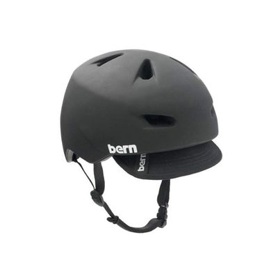 Bern Brentwood 2.0 Bike Helmet, Matte Black w/Visor - Small