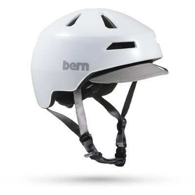 Bern Brentwood 2.0 Bike Helmet, Satin White w/Visor - Medium