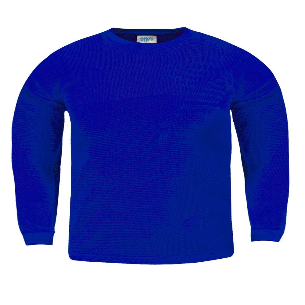 KTC13_XL Thermal Long Sleeve Crewneck Waffle Shirt Royal XL