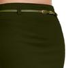 NE PEOPLE Womens Basic Solid Knee Length Work Office Pencil Skirts with Belt (S-3XL) Olive view 4
