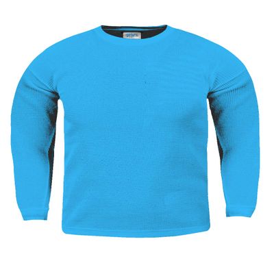 KTC09_XL Thermal Long Sleeve Crewneck Waffle Shirt Turquoise XL