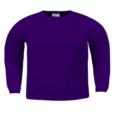 KTC08_M Thermal Long Sleeve Crewneck Waffle Shirt Purple M