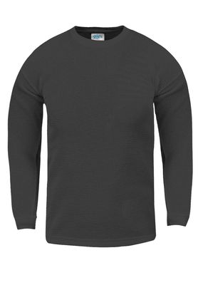 Shaka Wear KTC21_L Thermal Long Sleeve Crewneck Waffle Shirt C.Grey L