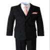 Spring Notion Boys' Satin Zipper Necktie and Handkerchief Set Small Peach view 4