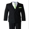 Spring Notion Boys' Satin Zipper Necktie and Handkerchief Set Large Sage view 4