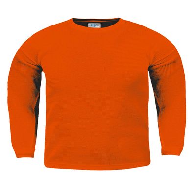 Shaka Wear KTC15_S Thermal Long Sleeve Crewneck Waffle Shirt Orange S