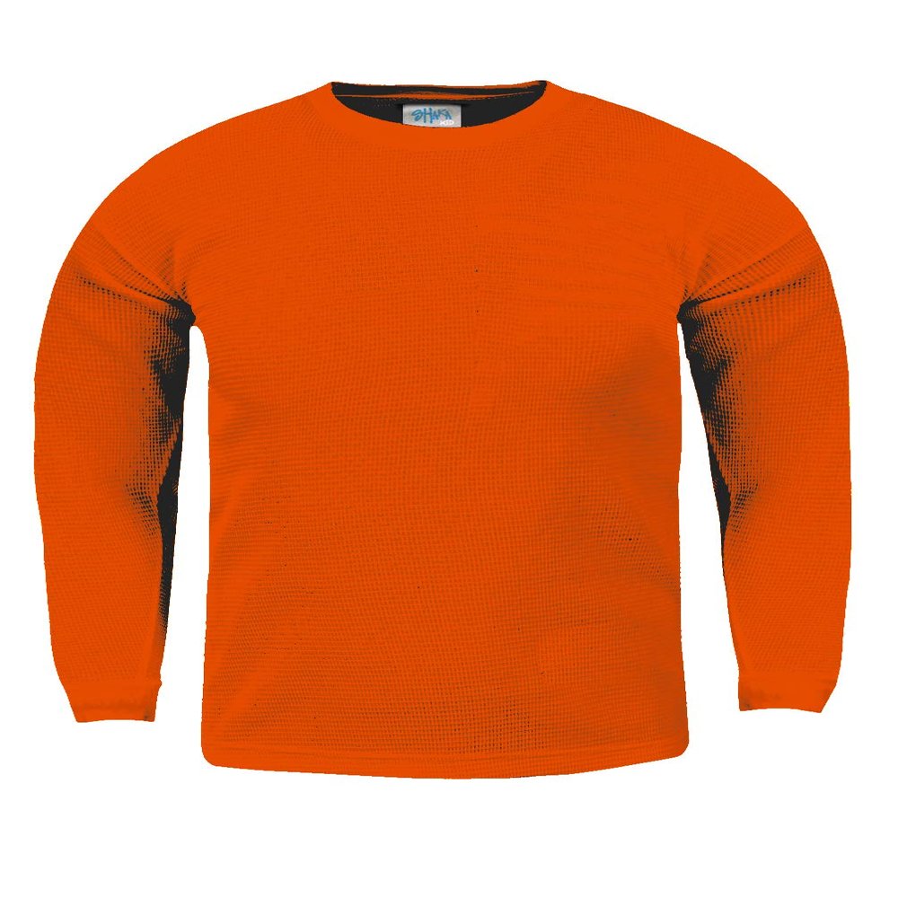 Shaka Wear KTC15_S Thermal Long Sleeve Crewneck Waffle Shirt Orange S
