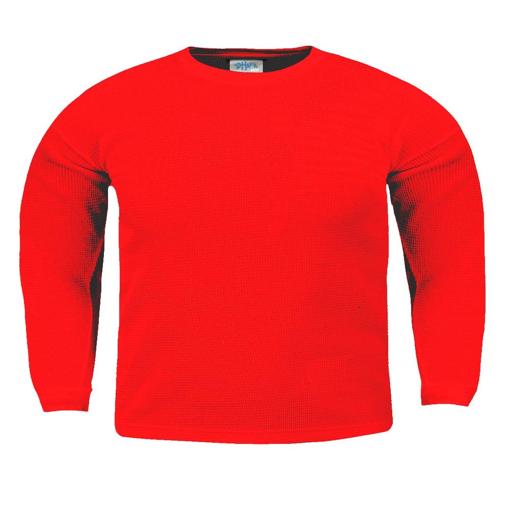 KTC10_S Thermal Long Sleeve Crewneck Waffle Shirt Red S