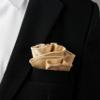 Spring Notion Boys' Satin Zipper Necktie and Handkerchief Set Large Antique Gold view 3