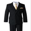 Spring Notion Boys' Satin Zipper Necktie and Handkerchief Set Large Antique Gold view 4