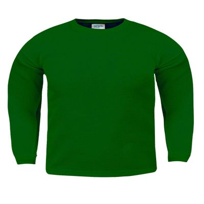 Shaka Wear KTC06_M Thermal Long Sleeve Crewneck Waffle Shirt Kelly Green M