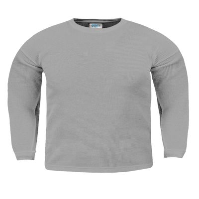 Shaka Wear KTC05_L Thermal Long Sleeve Crewneck Waffle Shirt H.Grey L