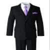 Spring Notion Boys' Satin Zipper Necktie and Handkerchief Set Small Wisteria view 4