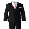 Spring Notion Boys' Satin Zipper Necktie and Handkerchief Set Small Dusty Rose view 4