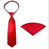 Spring Notion Boys' Satin Zipper Necktie and Handkerchief Set Large True Red view 1