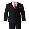 Spring Notion Boys' Satin Zipper Necktie and Handkerchief Set Large True Red view 4
