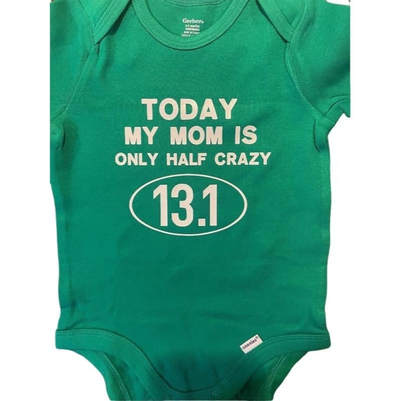 Mommy half marathon baby onesie runner one piece running infant bodysuit