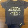 Mommy half marathon baby onesie  runner one piece running infant bodysuit view 3