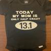 Mommy half marathon baby onesie  runner one piece running infant bodysuit view 4