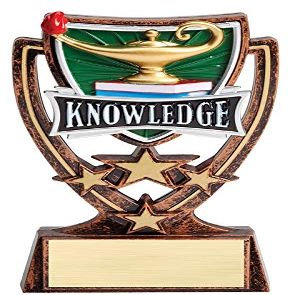 Express Medals 6 Inch 4 Star Lamp of Knowledge Trophy Award with Engraved Personalized Plate 5-Pack