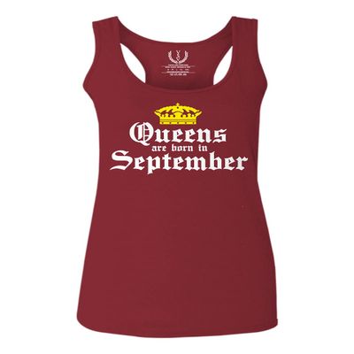 0107. It's is My Birthday Gift Queens are Born in September 20th 30th 40th 50th Women's Tank Top Racerback (Maroon, Large)