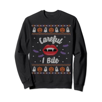 Funny Sexy Vampire Bite Sweatshirt Ugly Halloween Sweater Sweatshirt
