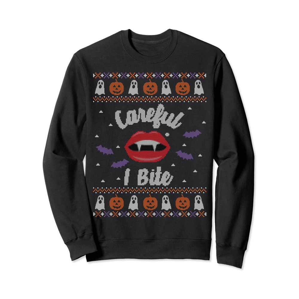 Funny Sexy Vampire Bite Sweatshirt Ugly Halloween Sweater Sweatshirt
