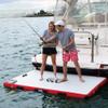 Foammaker Aqua Marina Inflatable Dock Platform, Inflatable Swim Platform, Inflatable Platform Dock, White and Red Side view 1