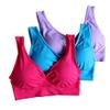 3 Pack Sales Women's Sports Bra Yoga Top With Breathable Padding Workout Middle Support Active Wear Shock Control (L, ROSSEPINK&BLUE&PURPLE)