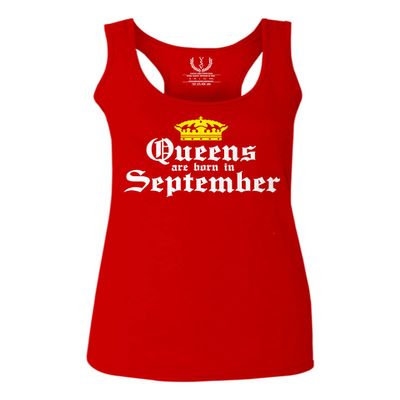 0107. It's is My Birthday Gift Queens are Born in September 20th 30th 40th 50th Women's Tank Top Racerback (Red, Large)