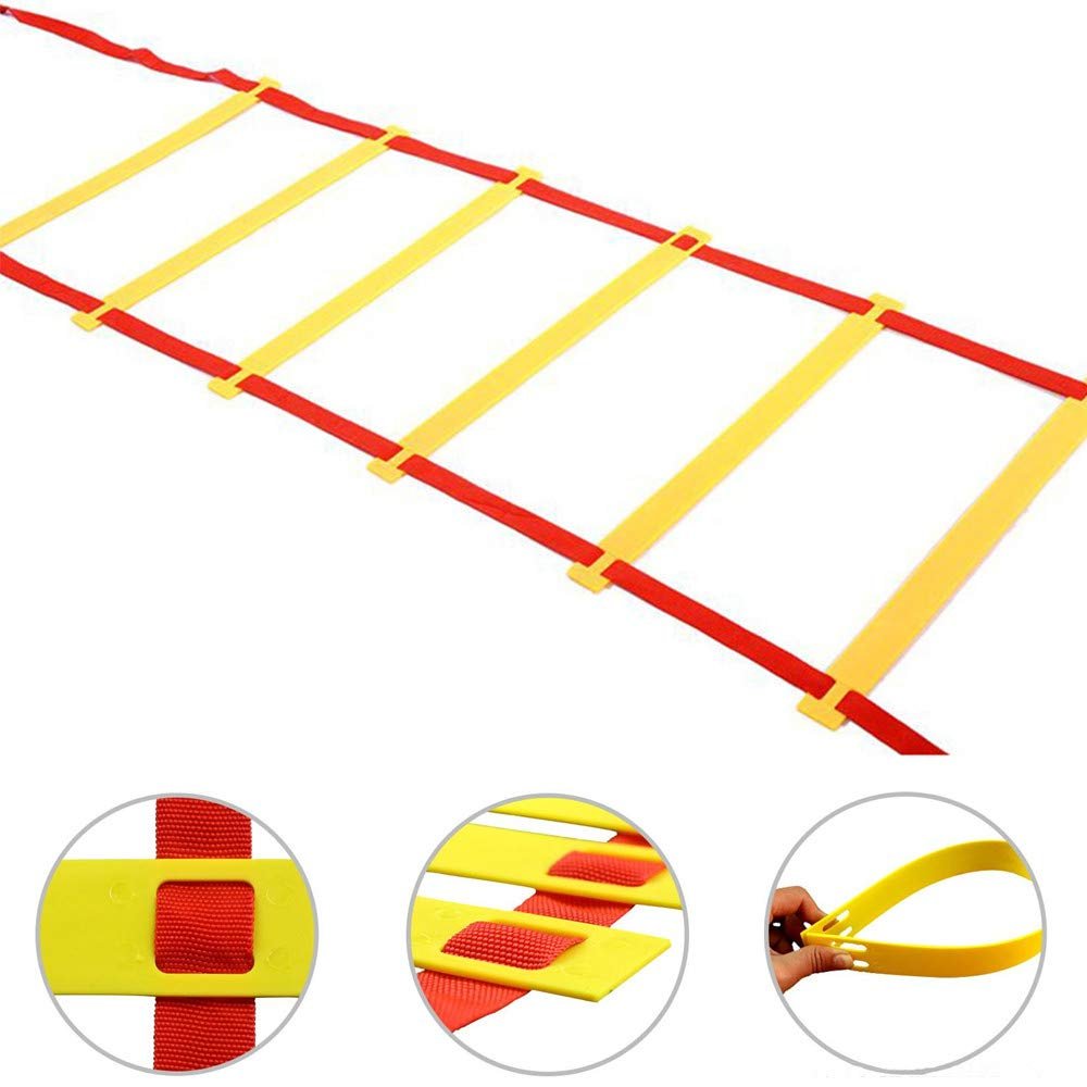 Homebeast Fitness Agility Ladder Training Equipment, Improve Coordination, Speed, Develop Explosive Power, Strength and Better Footwork,6/8/10/12/14 Rung Agility Ladder + Carry Bag