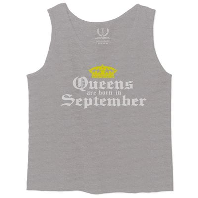 0107. It's is My Birthday Gift Queens are Born in September 20th 30th 40th 50th Men's Tank Top (Light Gray Small)