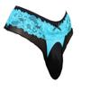 aishani Sissy Pouch Panties Men's Thong Lingerie Lace G-String Underwear For Daily Wear,Medium Blue/Black view 1