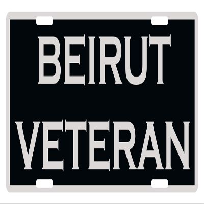 Beirut Veteran Custom License Plate Emblem Patriotic Version