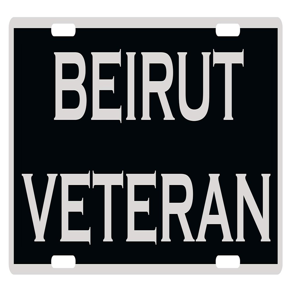 Beirut Veteran Custom License Plate Emblem Patriotic Version