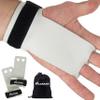 KAYANA 2 Hole Leather Gymnastics Hand Grips - Palm Protection and Wrist Support for Cross Training, Kettlebells, Pull ups, Weightlifting, Chin ups, Workout, & Exercise (White, Small)