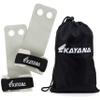 KAYANA 2 Hole Leather Gymnastics Hand Grips - Palm Protection and Wrist Support for Cross Training, Kettlebells, Pull ups, Weightlifting, Chin ups, Workout, & Exercise (White, Small) view 2