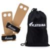 KAYANA 2 Hole Leather Gymnastics Hand Grips - Palm Protection and Wrist Support for Cross Training, Kettlebells, Pull ups, Weightlifting, Chin ups, Workout, & Exercise (Tan, X-Small) view 2