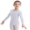 ACSUSS Kids Girls Basic Long Sleeves Athletic Leotard Ballet Dance Gymnastics Solid Dress Bodysuit Dancewear White 12 Years view 2