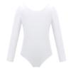 ACSUSS Kids Girls Basic Long Sleeves Athletic Leotard Ballet Dance Gymnastics Solid Dress Bodysuit Dancewear White 12 Years view 3